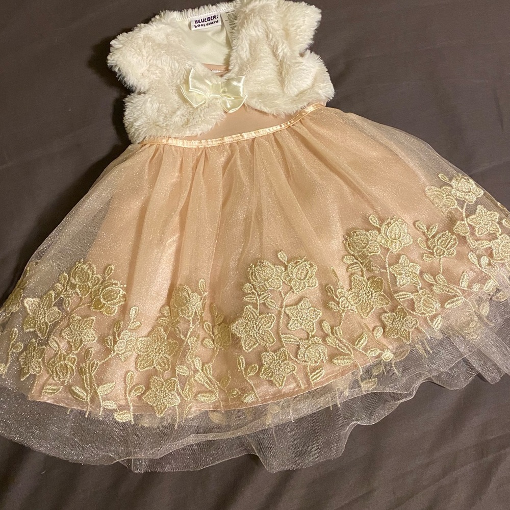 Pink and cream party dress